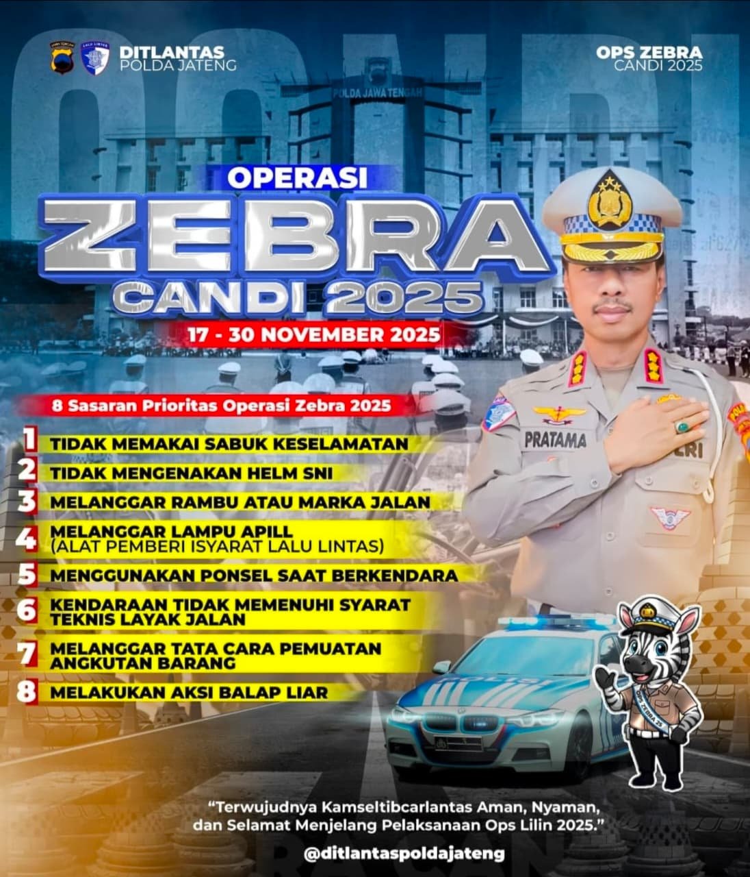 Sasaran Operasi Zebra Candi 2025